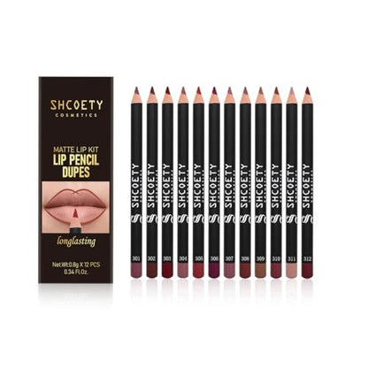 Baorder 12 Colors Matte Lip Liner Set - Waterproof, Long-Lasting Nude Lip Pencils for Defining & Filling
