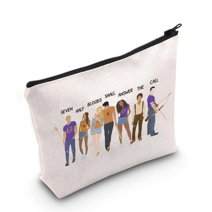 POFULL Book Lover Cosmetic Bag: Seven Half Bloods Shall Answer The Call – Bookish Gift Makeup Pouch (Beige, Canvas)