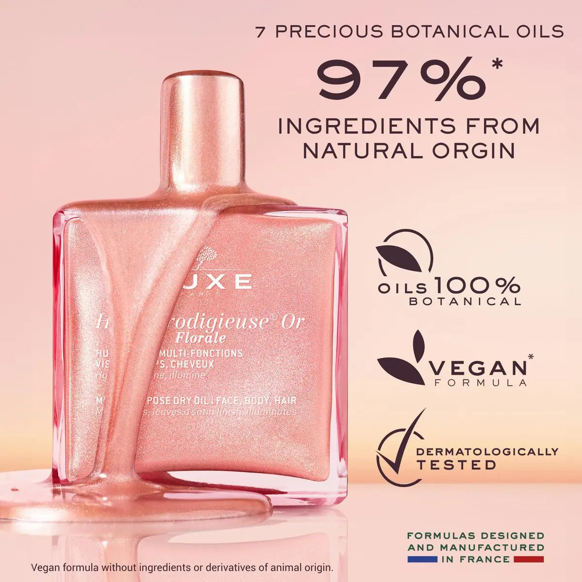Nuxe Huile Prodigieuse Floral Shimmering Multi-Purpose Dry Oil - Radiant Glow & Hydration, 1.6 Fl Oz Avelisse