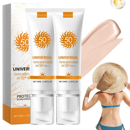 Tinted Sunscreen for Face SPF 50 - Universal Protector Solar Con Color, Face Sunscreen Moisturizer, Hydrating Sun Essence, No Sticky | Travel Size Sunscreen (2-Pack) Avelisse