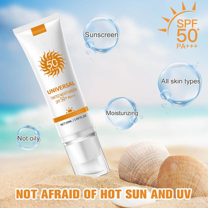 Tinted Sunscreen for Face SPF 50 - Universal Protector Solar Con Color, Face Sunscreen Moisturizer, Hydrating Sun Essence, No Sticky | Travel Size Sunscreen (2-Pack) Avelisse
