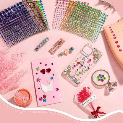 Tidponra 4170 Pcs Self Adhesive Rhinestone Gem Stickers – 6 Sizes, 15 Colors for Hair, Face, Body, DIY Crafts & Card Decorations