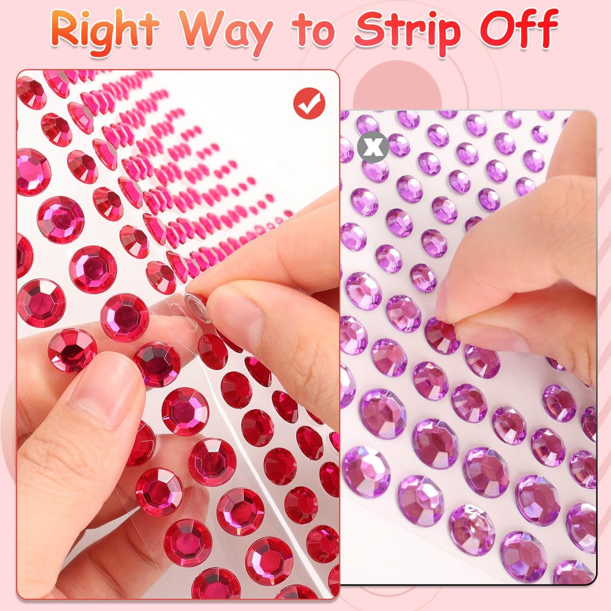 Tidponra 4170 Pcs Self Adhesive Rhinestone Gem Stickers – 6 Sizes, 15 Colors for Hair, Face, Body, DIY Crafts & Card Decorations - görsel 9