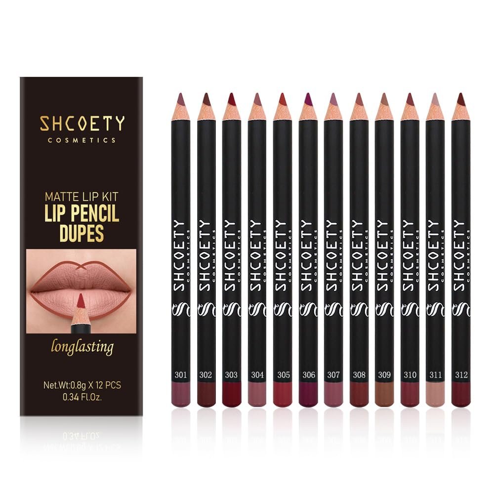 Petansy 12 Colors Matte Lip Liner Set – Long Lasting, Waterproof, High Pigmented Lip Pencils - görsel 1
