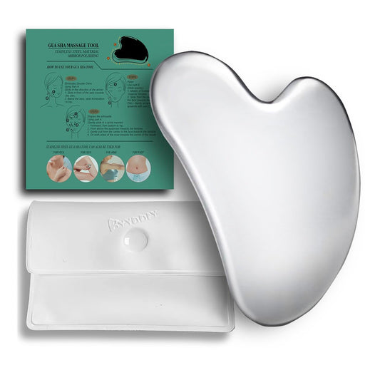 BYYDDIY Spherical Surface Stainless Steel Gua Sha Facial Tool – Tighten Skin, Reduce Wrinkles, Body & Eye Massager (Silver)