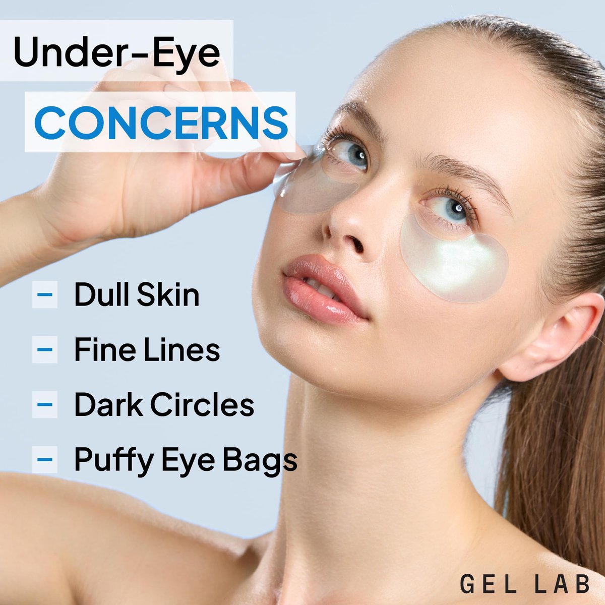 Gel Lab REGLOW Hyaluronic Acid & Caffeine Korean Skincare Eye Patches - Hydrating Under Eye Mask for Puffy Eyes, Dark Circles, and Wrinkles (60 Patches) Avelisse