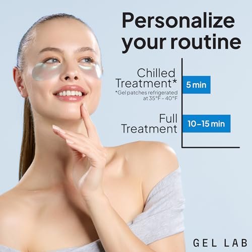 Gel Lab REGLOW Hyaluronic Acid & Caffeine Korean Skincare Eye Patches - Hydrating Under Eye Mask for Puffy Eyes, Dark Circles, and Wrinkles (60 Patches) Avelisse