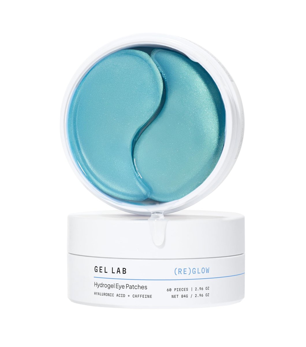 Gel Lab REGLOW Hyaluronic Acid & Caffeine Korean Skincare Eye Patches - Hydrating Under Eye Mask for Puffy Eyes, Dark Circles, and Wrinkles (60 Patches) Avelisse