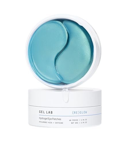Gel Lab REGLOW Hyaluronic Acid & Caffeine Korean Skincare Eye Patches - Hydrating Under Eye Mask for Puffy Eyes, Dark Circles, and Wrinkles (60 Patches) Avelisse