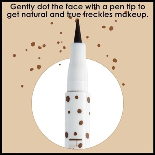YEOSMINE Freckle Pen 2PCS Waterproof Natural Lifelike Faux Freckle Makeup Pen - Brown, Longlasting Soft Small Dot Pen for Effortless Sunkissed Skin - görsel 10