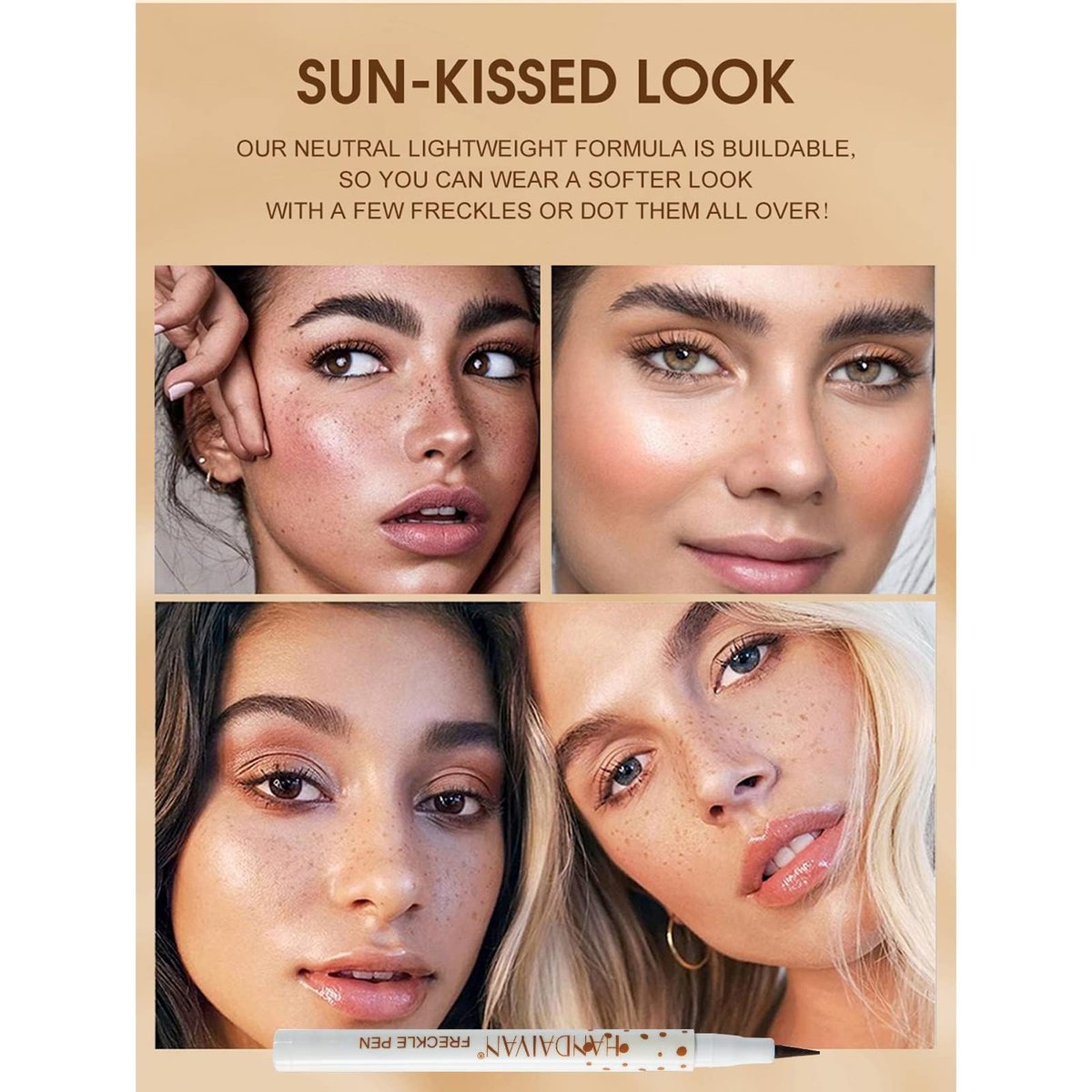 YEOSMINE Freckle Pen 2PCS Waterproof Natural Lifelike Faux Freckle Makeup Pen - Brown, Longlasting Soft Small Dot Pen for Effortless Sunkissed Skin - görsel 11