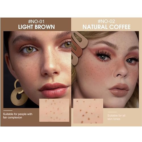 YEOSMINE Freckle Pen 2PCS Waterproof Natural Lifelike Faux Freckle Makeup Pen - Brown, Longlasting Soft Small Dot Pen for Effortless Sunkissed Skin - görsel 4