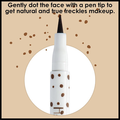 YEOSMINE Freckle Pen 2PCS Waterproof Natural Lifelike Faux Freckle Makeup Pen - Brown, Longlasting Soft Small Dot Pen for Effortless Sunkissed Skin