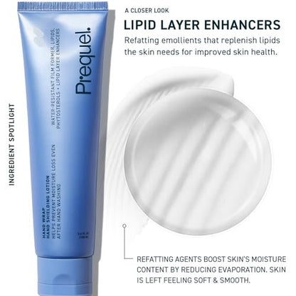 Prequel Skin Hand Wrap Hand Cream – Deep Nourishing Moisturizing Formula for Dry Cracked Hands – Non-Greasy Unscented Balm with Moisture Lock – 3.4 oz