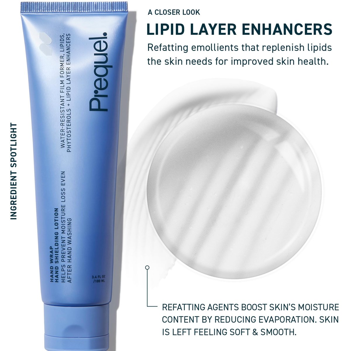 Prequel Skin Hand Wrap Hand Cream – Deep Nourishing Moisturizing Formula for Dry Cracked Hands – Non-Greasy Unscented Balm with Moisture Lock – 3.4 oz - görsel 3