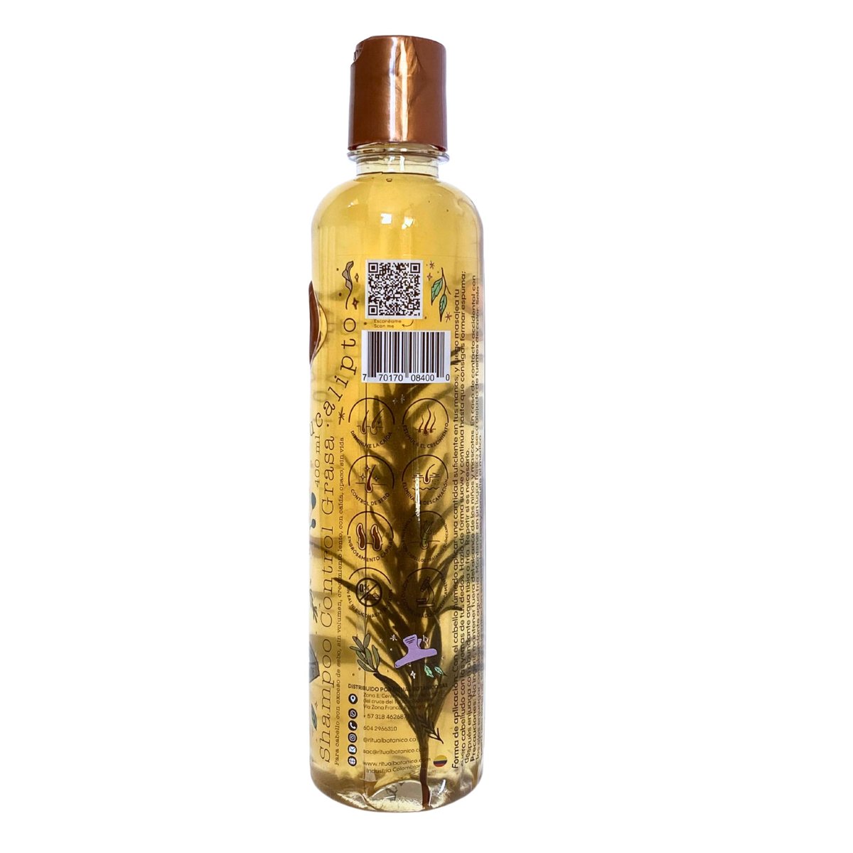 Ritual Botanico Shampoo Control Grasa Romero y Eucalipto - Sin Sulfatos, Siliconas ni Dimeticona - 400ml Avelisse