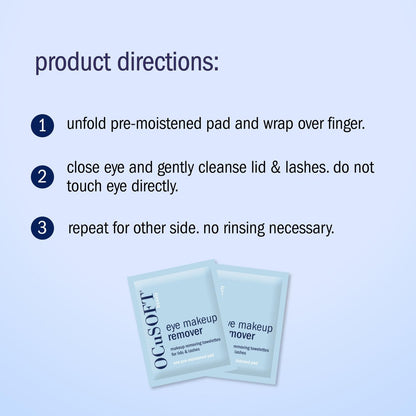 OCuSOFT Beauty Eye Makeup Remover - Individually Wrapped Makeup Removing Towelettes for Face, Lids, and Lashes, 36 Count