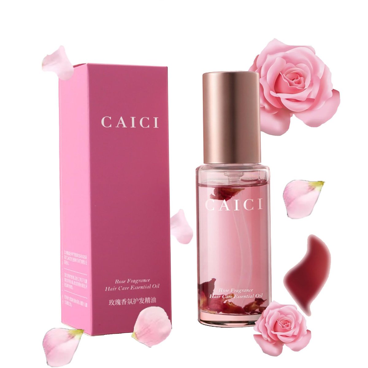 CLY AMS Hair Perfume Oil – Rose Scented Hair Treatment for Smooth, Shiny, Split-Free Hair, Ideal for Frizzy & Damaged Hair (1.41 Fl Oz) - görsel 1