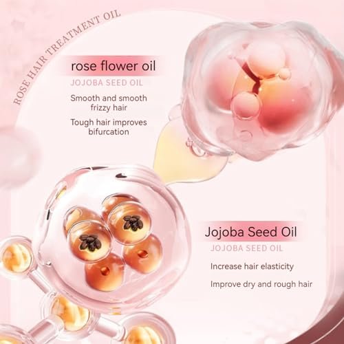 CLY AMS Hair Perfume Oil – Rose Scented Hair Treatment for Smooth, Shiny, Split-Free Hair, Ideal for Frizzy & Damaged Hair (1.41 Fl Oz) - görsel 12