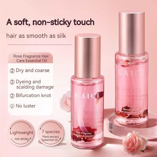 CLY AMS Hair Perfume Oil – Rose Scented Hair Treatment for Smooth, Shiny, Split-Free Hair, Ideal for Frizzy & Damaged Hair (1.41 Fl Oz) - görsel 6
