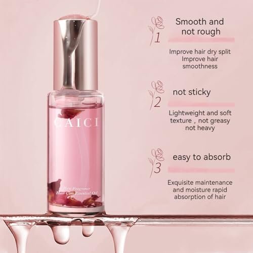 CLY AMS Hair Perfume Oil – Rose Scented Hair Treatment for Smooth, Shiny, Split-Free Hair, Ideal for Frizzy & Damaged Hair (1.41 Fl Oz) - görsel 4