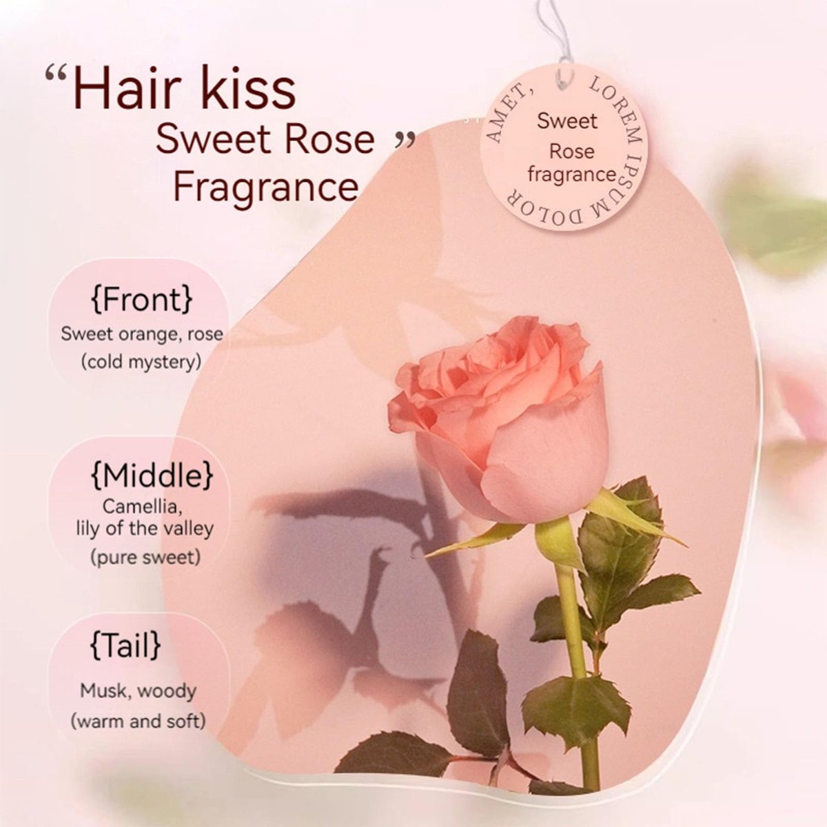 CLY AMS Hair Perfume Oil – Rose Scented Hair Treatment for Smooth, Shiny, Split-Free Hair, Ideal for Frizzy & Damaged Hair (1.41 Fl Oz) - görsel 9