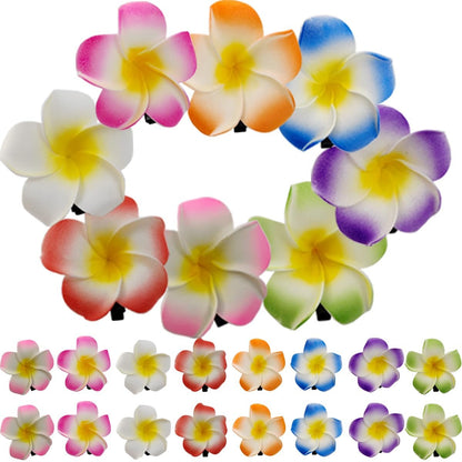 ROYHOO 40-Piece Frangipani Artificial Foam Hair Clips – Tropical Wedding & Luau Party Decorations (Multicolor) Avelisse