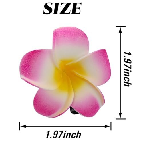 ROYHOO 40-Piece Frangipani Artificial Foam Hair Clips – Tropical Wedding & Luau Party Decorations (Multicolor) Avelisse