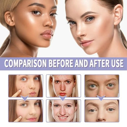 Matte Foundation Powder - Jelly Setting Powder with Mini Puff, Oil Control Face Pressed Powder for Long-Lasting Silky Blurring Waterproof Makeup