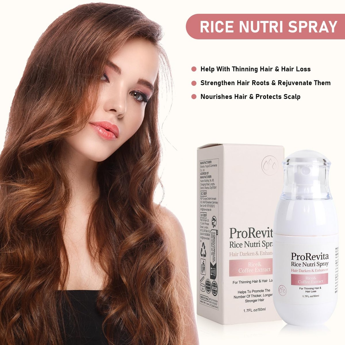 Daioai 2-Pack Natural Rice Water Hair Growth Spray for Thinning Hair - 1.69 Fl Oz Each Avelisse