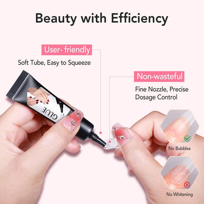 Curvlife Quick Drying 10g Semi Solid Nail Glue + 10ml Remover for Press On Nails – No UV Lamp Needed, Long Lasting Fake Acrylic Nails Kit Gel Avelisse