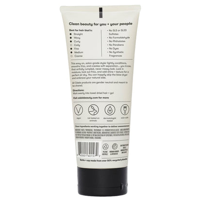 Odele Air Dry Styler - No-Heat Styling Gel for Frizz-Free, Defined Hair (6 oz)