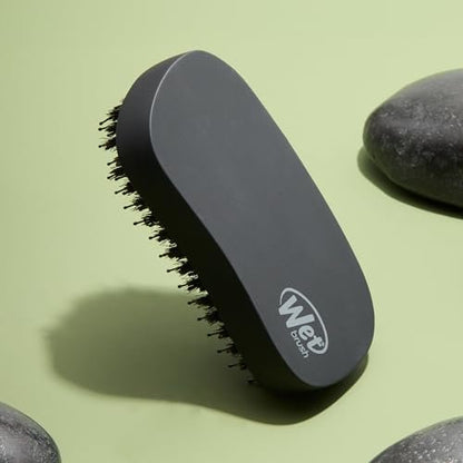 Wet Brush Shine Enhancer Hair Brush with IntelliFlex Bristles - Detangling Boar Bristle Brush for Men, Short Hair & Beard - Soft, Shiny Strands & Easy Styling - Black