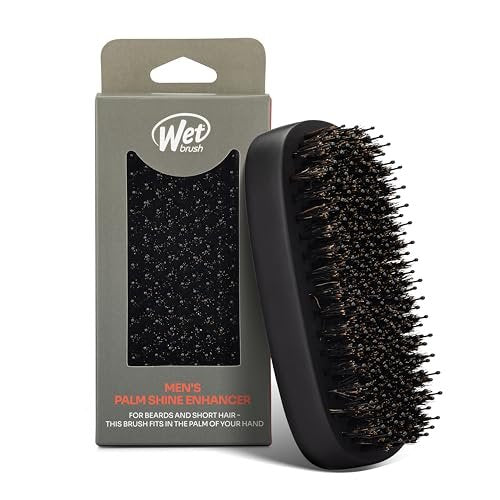 Wet Brush Shine Enhancer Hair Brush with IntelliFlex Bristles - Detangling Boar Bristle Brush for Men, Short Hair & Beard - Soft, Shiny Strands & Easy Styling - Black - görsel 1