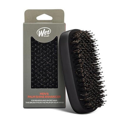 Wet Brush Shine Enhancer Hair Brush with IntelliFlex Bristles - Detangling Boar Bristle Brush for Men, Short Hair & Beard - Soft, Shiny Strands & Easy Styling - Black