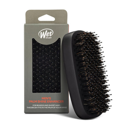 Wet Brush Shine Enhancer Hair Brush with IntelliFlex Bristles - Detangling Boar Bristle Brush for Men, Short Hair & Beard - Soft, Shiny Strands & Easy Styling - Black