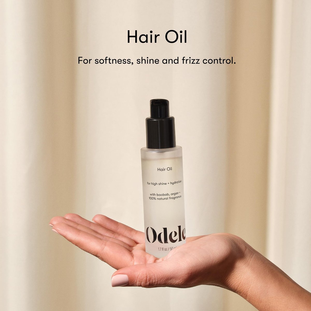 Odele Hair Oil with Baobab & Argan Oils - Lightweight Frizz Control, Shine & Hydration for All Hair Types, 1.7 Fl Oz - görsel 3