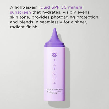 TATCHA The Silk Sunscreen Broad Spectrum SPF 50 PA++++ Weightless Hydrating Mineral Sunscreen 50 ml Avelisse
