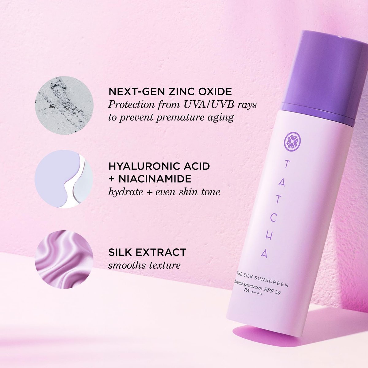 TATCHA The Silk Sunscreen Broad Spectrum SPF 50 PA++++ Weightless Hydrating Mineral Sunscreen 50 ml Avelisse