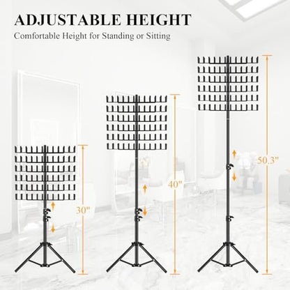 JANMPASK Braiding Hair Rack Height Adjustable 144 Pegs - Braiding Rack Hair Extension Holder with Hair Braiding Tools Hair Divider Rack for Braiding Hair Separator Stand (Black) Avelisse