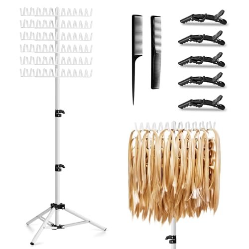 JANMPASK Braiding Hair Rack – 144 Pegs Height Adjustable Hair Extension Holder with Tools, Easy Assembly Avelisse
