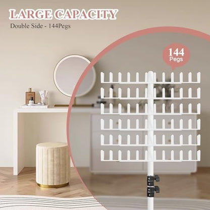 JANMPASK Braiding Hair Rack – 144 Pegs Height Adjustable Hair Extension Holder with Tools, Easy Assembly Avelisse