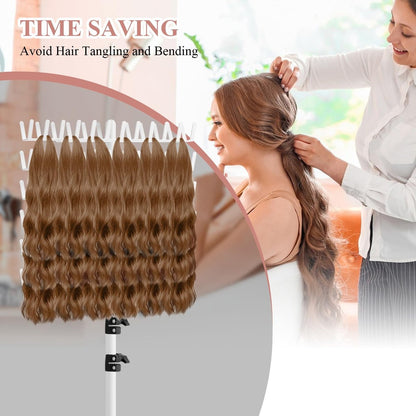 JANMPASK Braiding Hair Rack – 144 Pegs Height Adjustable Hair Extension Holder with Tools, Easy Assembly Avelisse