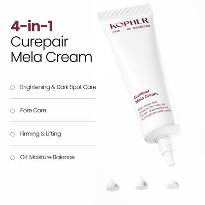 Kopher Curepair Mela Cream [4ever Edition] - Soothing & Repairing Moisturizer for Sensitive Skin with 10 Growth Factors, Redness Relief, Barrier Strengthening, Korean Skincare (1.18 fl.oz.) Avelisse