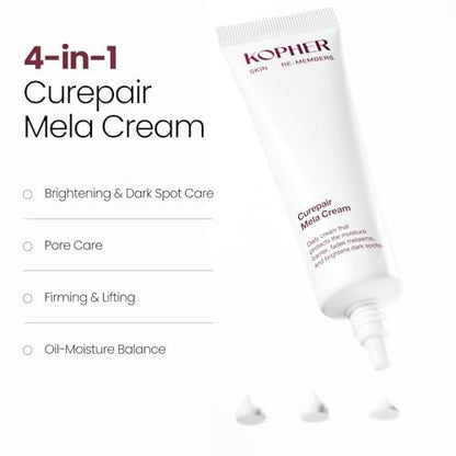 Kopher Curepair Mela Cream [4ever Edition] - Soothing & Repairing Moisturizer for Sensitive Skin with 10 Growth Factors, Redness Relief, Barrier Strengthening, Korean Skincare (1.18 fl.oz.) Avelisse