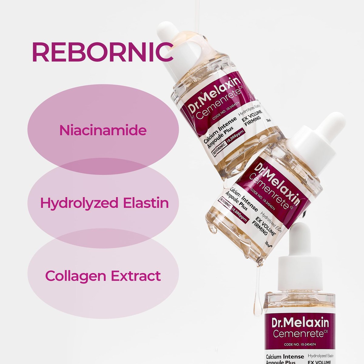 Dr.Melaxin Cemenrete Calcium Ampoule Plus – Under Eye Serum with Adenosine and Niacinamide for Dark Circles, Fine Lines, Eye Bags, and Sagging Skin (1.01 fl oz) Avelisse