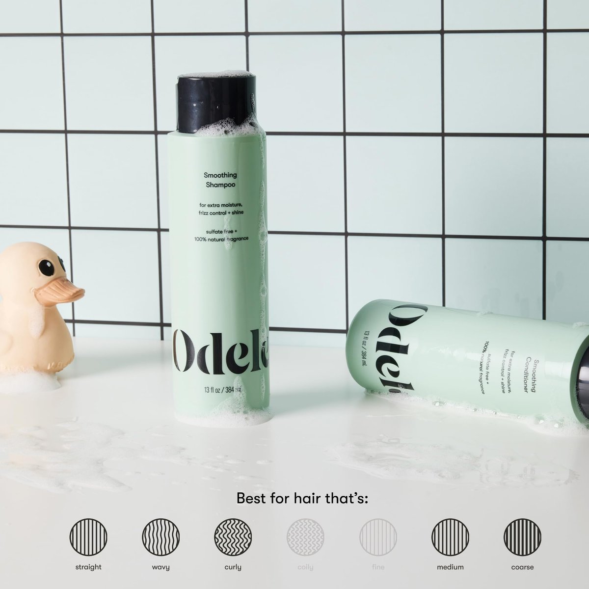 Odele Smoothing Sulfate-Free Shampoo & Conditioner Set for Frizz Control & Shine, 13 Fl Oz Each (2-Pack) Avelisse