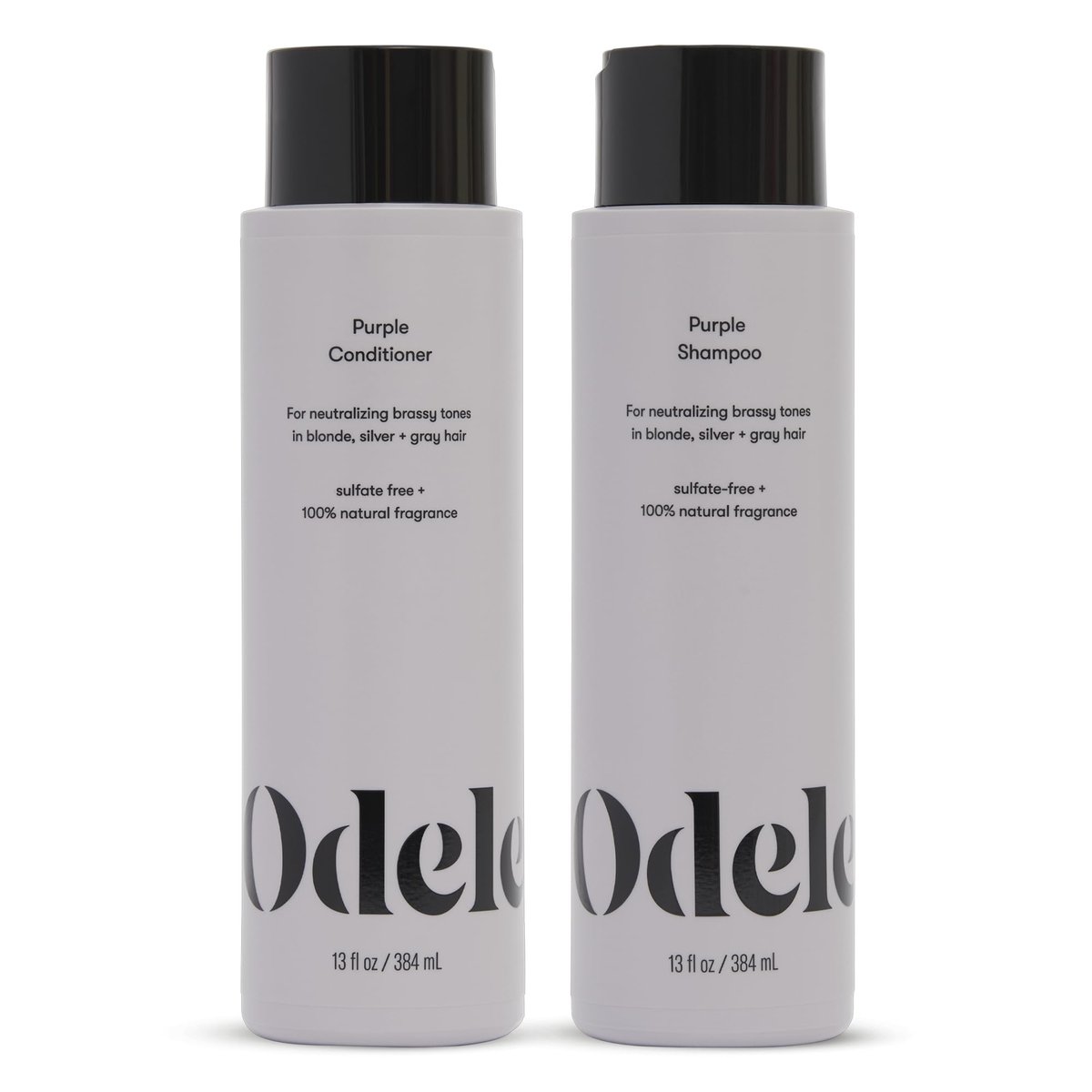 Odele Sulfate-Free Purple Shampoo & Conditioner Set for Blonde, Silver & Gray Hair - 13 Fl Oz Each (2-Pack) - Neutralizes Brassy Tones Avelisse