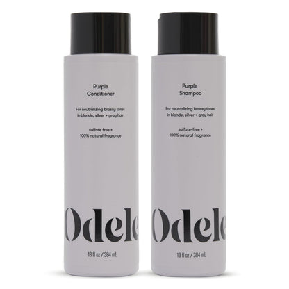 Odele Sulfate-Free Purple Shampoo & Conditioner Set for Blonde, Silver & Gray Hair - 13 Fl Oz Each (2-Pack) - Neutralizes Brassy Tones Avelisse