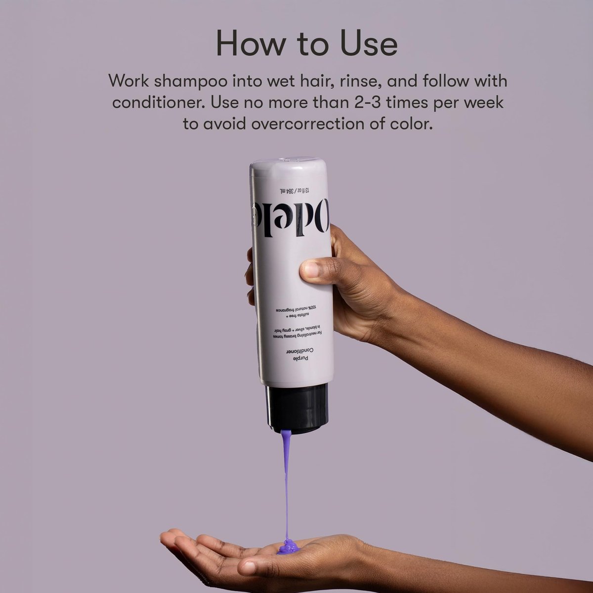 Odele Sulfate-Free Purple Shampoo & Conditioner Set for Blonde, Silver & Gray Hair - 13 Fl Oz Each (2-Pack) - Neutralizes Brassy Tones Avelisse